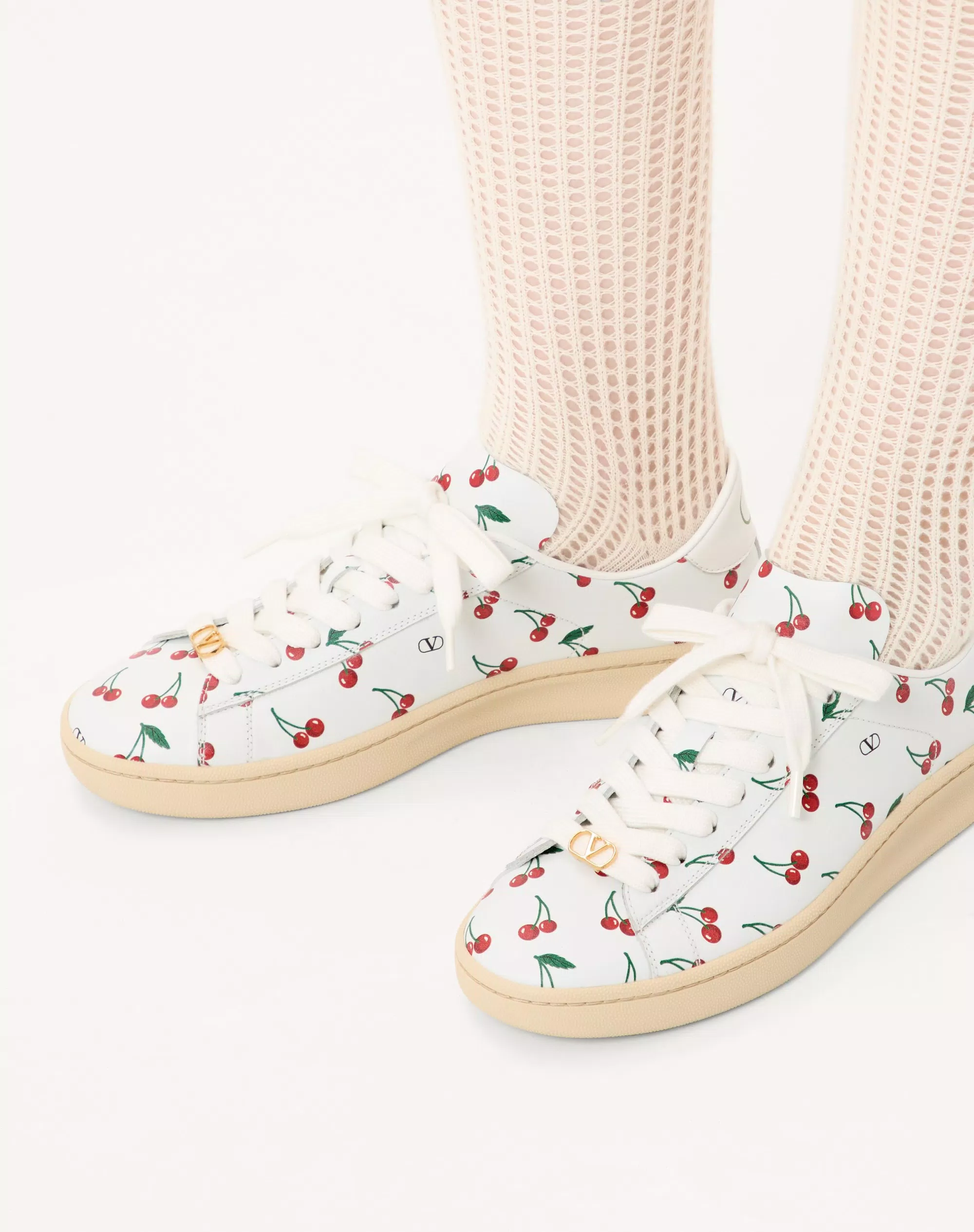 Valentino Royco Sneaker In Nappa Calfskin With Cherryfic Pattern - Image 8